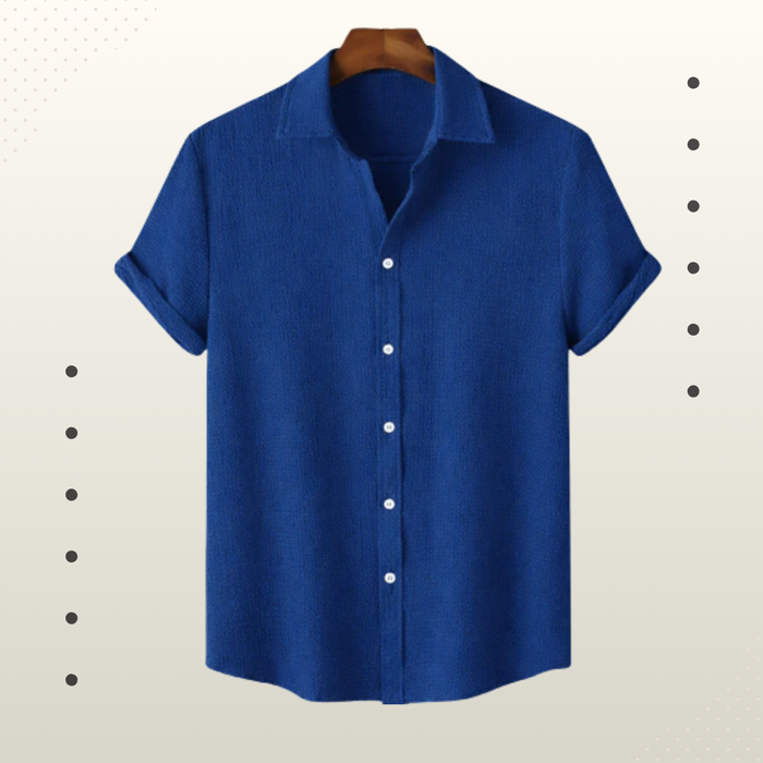 Blue Premium Textured Half Sleeve Shirt – Soft, Breathable & Ideal for Summer