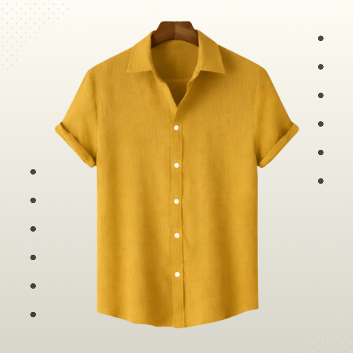 Mustard yellow Textured Half Sleeve Shirt – Soft, Breathable & Ideal for Summer