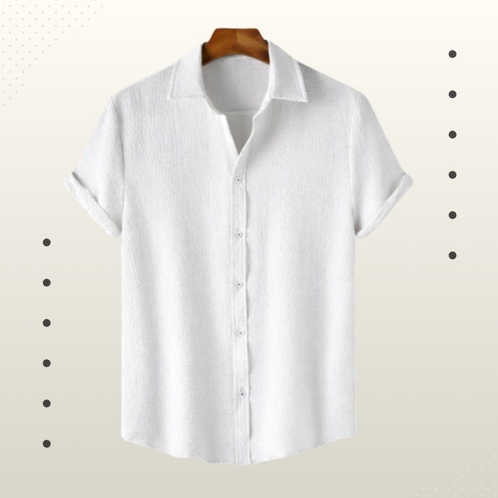 Classic White Premium Textured Half Sleeve Shirt – Soft, Breathable & Ideal for Summer