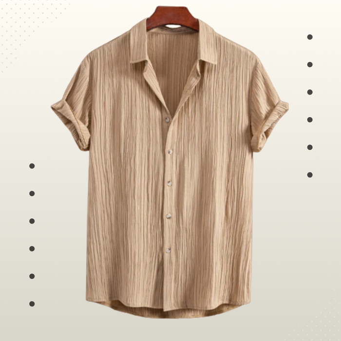 Beige Breeze – Soft Crinkle Cotton Shirt | H-804