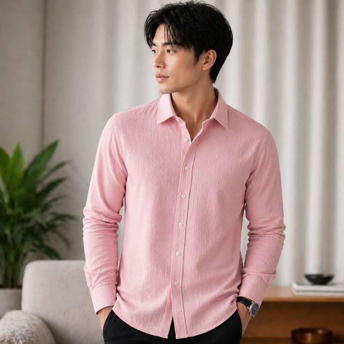 Blush Pink-Friendly Full Sleeve Shirt – Lightweight & Comfortable Fit
