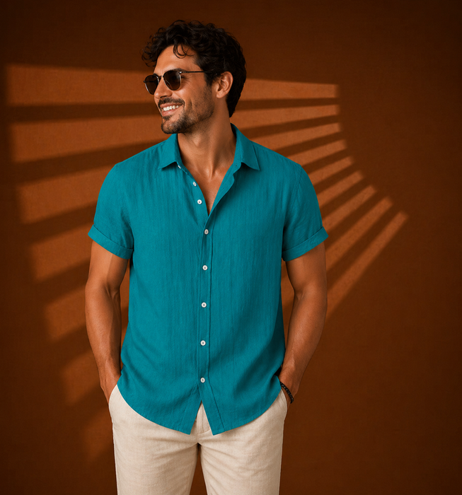 Teal Mist – Relaxed Fit Summer Shirt | H-620