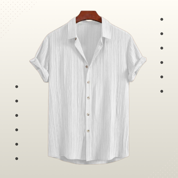 White Aura – Soft Crinkle Cotton Shirt | H-802
