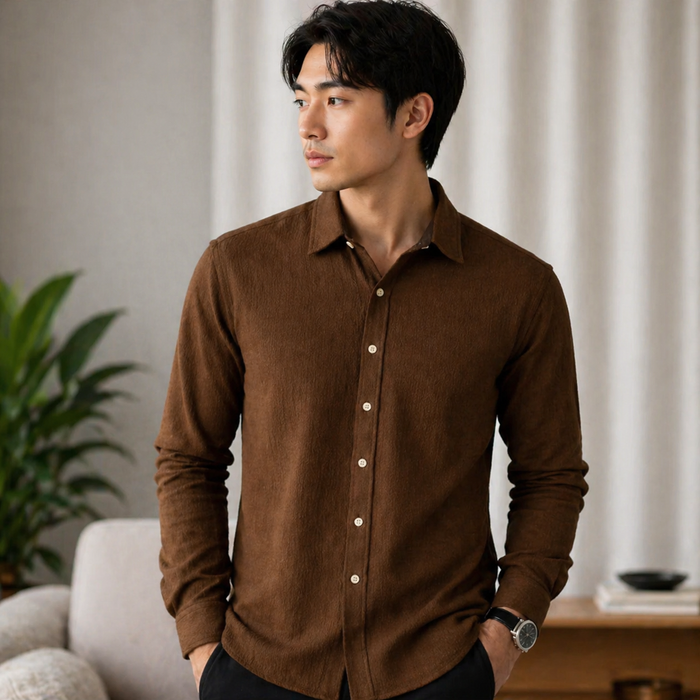 Cocoa Brown-Friendly Full Sleeve Shirt – Lightweight & Comfortable Fit