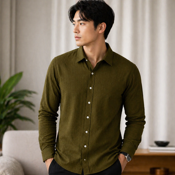 Olive Green-Friendly Full Sleeve Shirt – Lightweight & Comfortable Fit